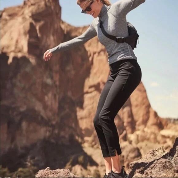 Athleta Wander Slim Pants Black High Rise Stretch Womens 4 Athleisure Workwear - Picture 1 of 6